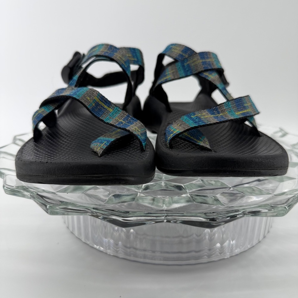 Chaco Z1 Classic‎ Sandals Women's Size 8 W8 Black Blue Green Plaid Vibram